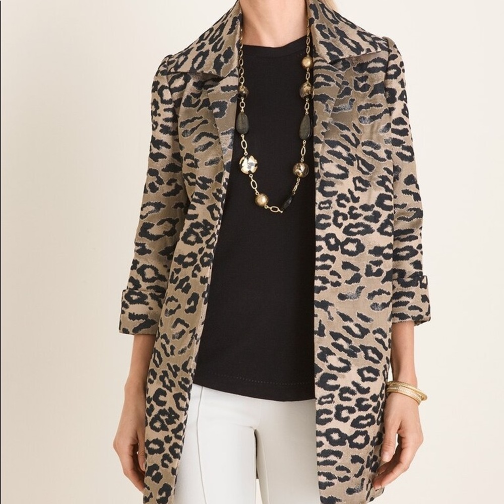 Chico’s Animal Print Shantung Jacket